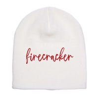 Firecracker 4th Of July Short Acrylic Beanie