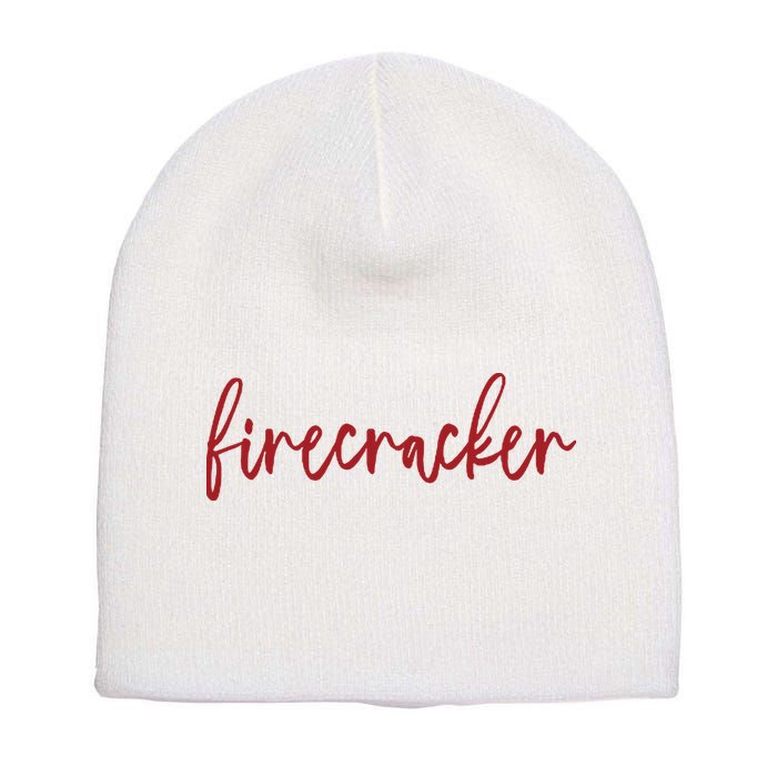 Firecracker 4th Of July Short Acrylic Beanie