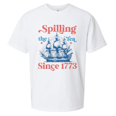 Funny 4th Of July Spilling The Tea Since 1773 Fourth Of July Sueded Cloud Jersey T-Shirt