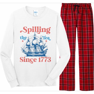 Funny 4th Of July Spilling The Tea Since 1773 Fourth Of July Long Sleeve Pajama Set