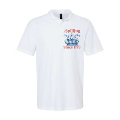 Funny 4th Of July Spilling The Tea Since 1773 Fourth Of July Softstyle Adult Sport Polo