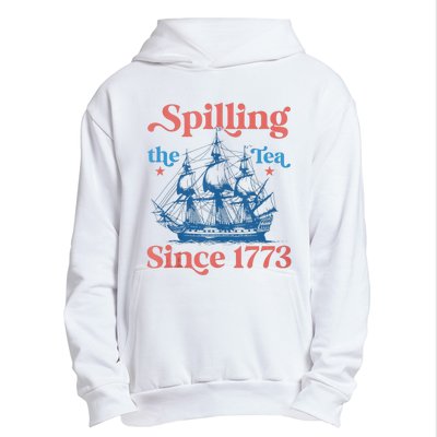 Funny 4th Of July Spilling The Tea Since 1773 Fourth Of July Urban Pullover Hoodie