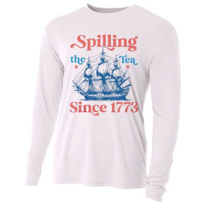 Funny 4th Of July Spilling The Tea Since 1773 Fourth Of July Cooling Performance Long Sleeve Crew