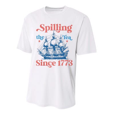 Funny 4th Of July Spilling The Tea Since 1773 Fourth Of July Performance Sprint T-Shirt