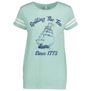 Fun 4th Of July Spilling The Tea Since 1773 History Teacher Enza Ladies Jersey Football T-Shirt