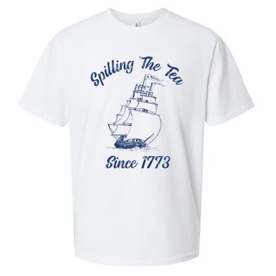 Fun 4th Of July Spilling The Tea Since 1773 History Teacher Sueded Cloud Jersey T-Shirt