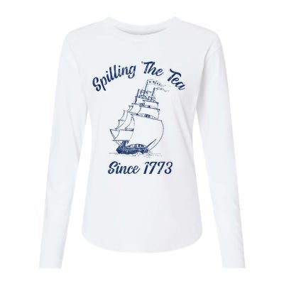 Fun 4th Of July Spilling The Tea Since 1773 History Teacher Womens Cotton Relaxed Long Sleeve T-Shirt