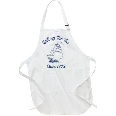 Fun 4th Of July Spilling The Tea Since 1773 History Teacher Full-Length Apron With Pockets