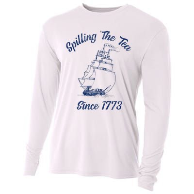 Fun 4th Of July Spilling The Tea Since 1773 History Teacher Cooling Performance Long Sleeve Crew