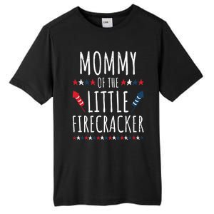 Funny 4th Of July Birthday Mommy Of The Little Firecracker Gift Tall Fusion ChromaSoft Performance T-Shirt