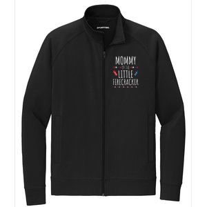 Funny 4th Of July Birthday Mommy Of The Little Firecracker Gift Stretch Full-Zip Cadet Jacket