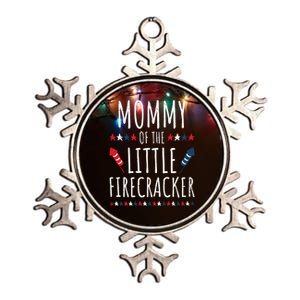 Funny 4th Of July Birthday Mommy Of The Little Firecracker Gift Metallic Star Ornament