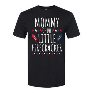 Funny 4th Of July Birthday Mommy Of The Little Firecracker Gift Softstyle CVC T-Shirt