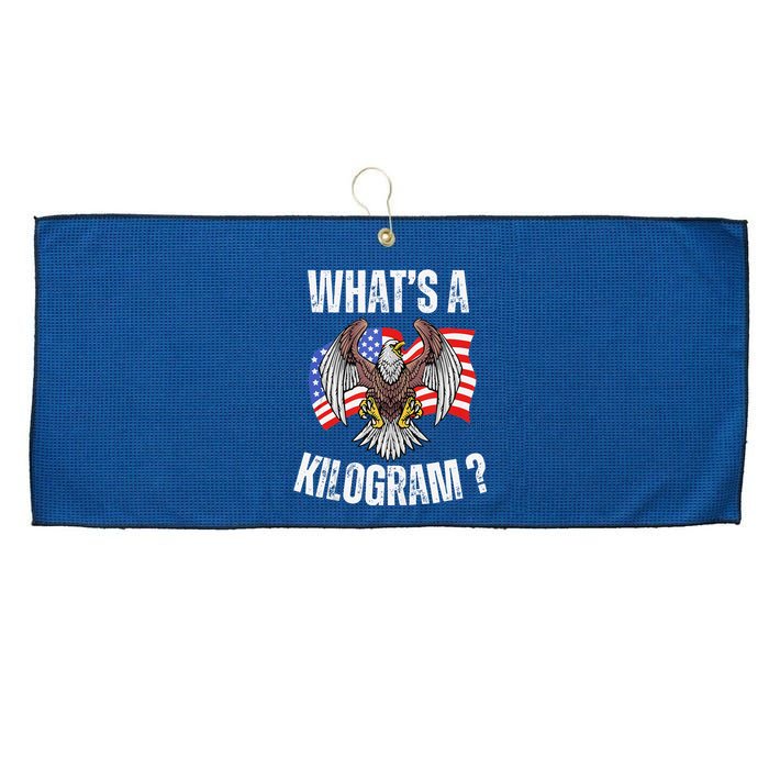 Funny 4th Of July Patriotic Usa What Is A Kilogram Large Microfiber Waffle Golf Towel