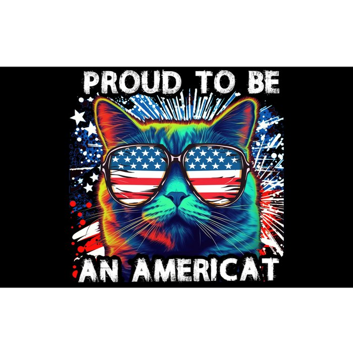 Funny 4th Of July Cat | Proud To Be An Americat Bumper Sticker