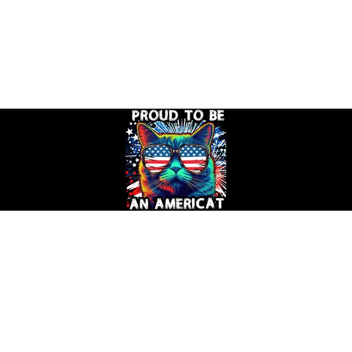 Funny 4th Of July Cat | Proud To Be An Americat Bumper Sticker