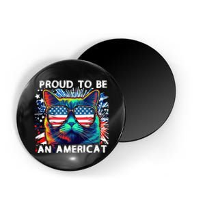 Funny 4th Of July Cat | Proud To Be An Americat Magnet