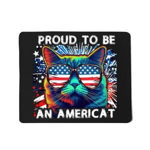 Funny 4th Of July Cat | Proud To Be An Americat Mousepad