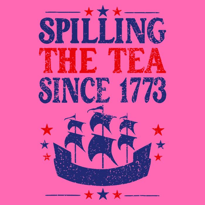 Fun 4th Of July Spilling The Tea Since 1773 Teacher Stripe Pom Pom Beanie