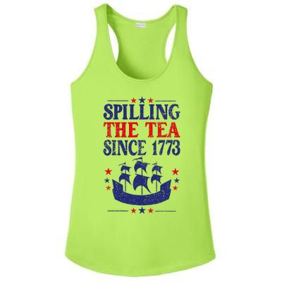 Fun 4th Of July Spilling The Tea Since 1773 Teacher Ladies PosiCharge Competitor Racerback Tank