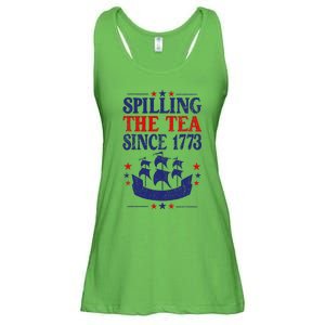 Fun 4th Of July Spilling The Tea Since 1773 Teacher Ladies Essential Flowy Tank