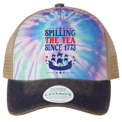 Fun 4th Of July Spilling The Tea Since 1773 Teacher Legacy Tie Dye Trucker Hat