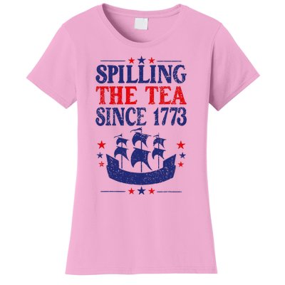 Fun 4th Of July Spilling The Tea Since 1773 Teacher Women's T-Shirt