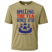 Fun 4th Of July Spilling The Tea Since 1773 Teacher Cooling Performance Crew T-Shirt