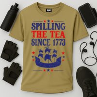 Fun 4th Of July Spilling The Tea Since 1773 Teacher Cooling Performance Crew T-Shirt