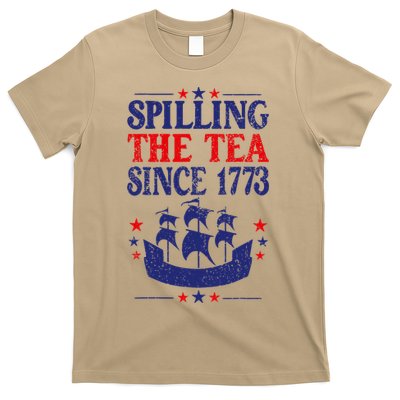 Fun 4th Of July Spilling The Tea Since 1773 Teacher T-Shirt