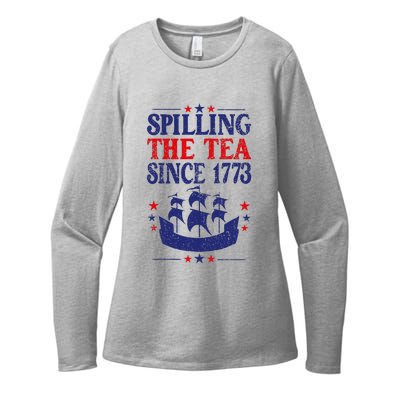 Fun 4th Of July Spilling The Tea Since 1773 Teacher Womens CVC Long Sleeve Shirt