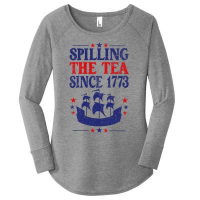 Fun 4th Of July Spilling The Tea Since 1773 Teacher Women's Perfect Tri Tunic Long Sleeve Shirt