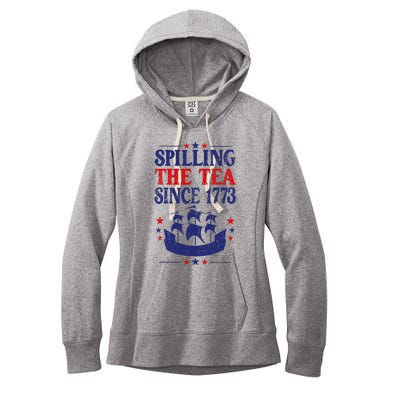 Fun 4th Of July Spilling The Tea Since 1773 Teacher Women's Fleece Hoodie