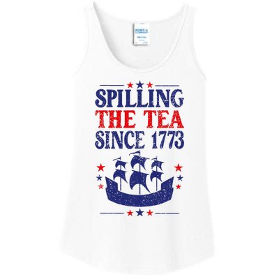 Fun 4th Of July Spilling The Tea Since 1773 Teacher Ladies Essential Tank