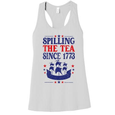 Fun 4th Of July Spilling The Tea Since 1773 Teacher Women's Racerback Tank