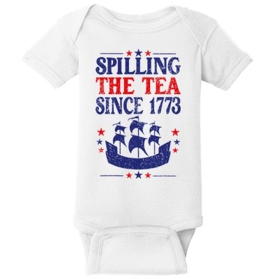 Fun 4th Of July Spilling The Tea Since 1773 Teacher Baby Bodysuit