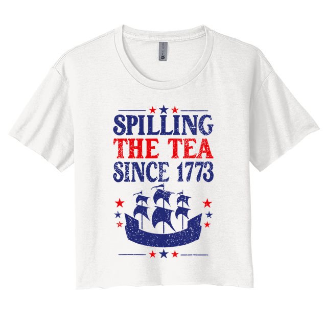 Fun 4th Of July Spilling The Tea Since 1773 Teacher Crop Top