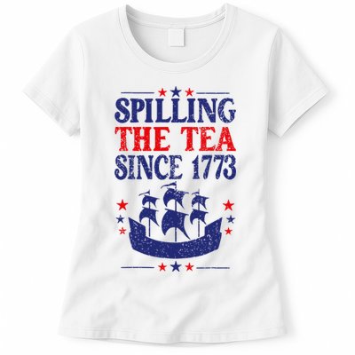 Fun 4th Of July Spilling The Tea Since 1773 Teacher Womens T-Shirt