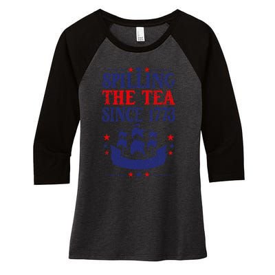 Fun 4th Of July Spilling The Tea Since 1773 Teacher Women's Tri-Blend 3/4-Sleeve Raglan Shirt