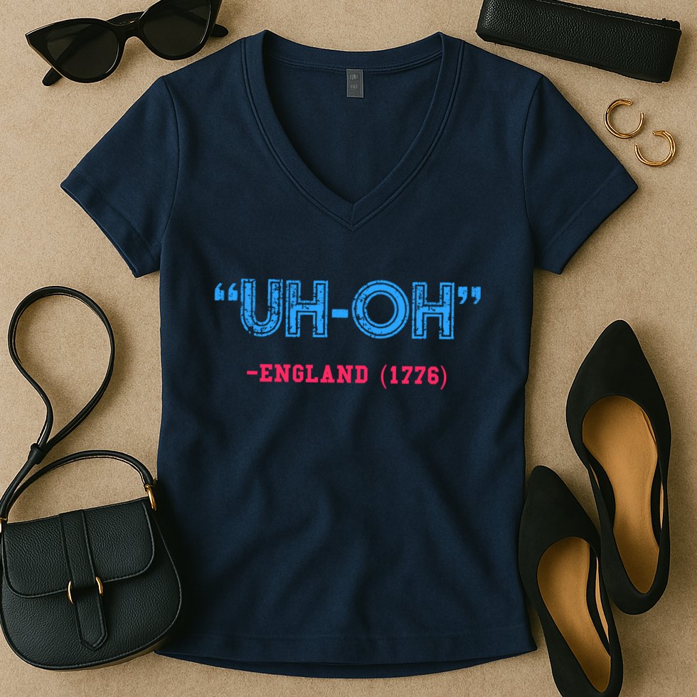 Funny 4th Of July Shirt Uh Oh England 1776 Women's V-Neck T-Shirt