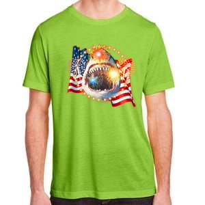 Fourth 4th Of July Fireworks Shark Adult ChromaSoft Performance T-Shirt