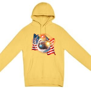 Fourth 4th Of July Fireworks Shark Premium Pullover Hoodie