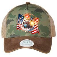 Fourth 4th Of July Fireworks Shark Legacy Tie Dye Trucker Hat