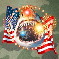 Fourth 4th Of July Fireworks Shark Legacy Tie Dye Trucker Hat
