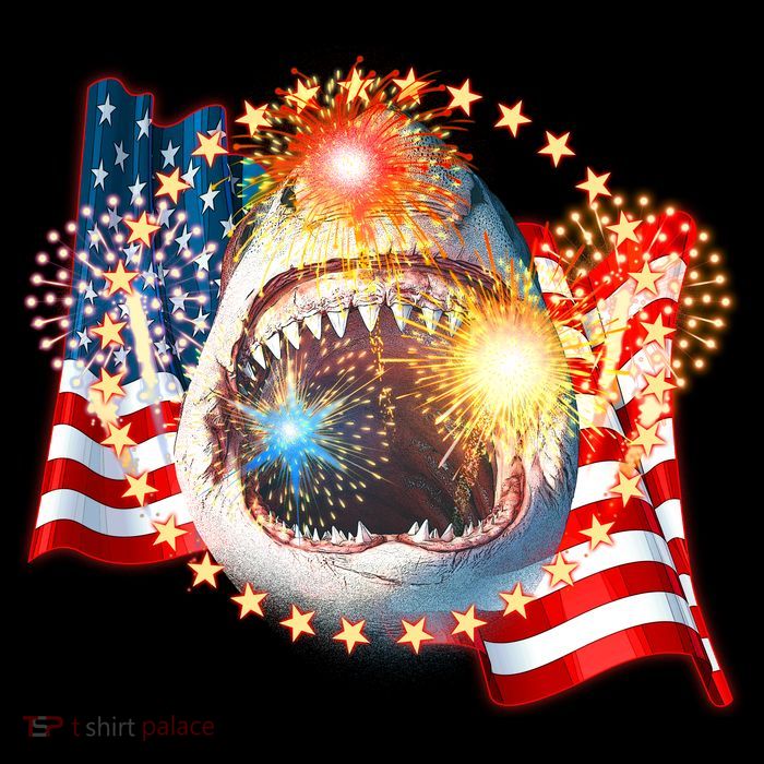 Fourth 4th Of July Fireworks Shark Sustainable Bucket Hat