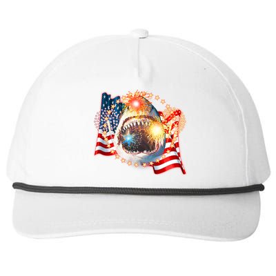 Fourth 4th Of July Fireworks Shark Snapback Five-Panel Rope Hat