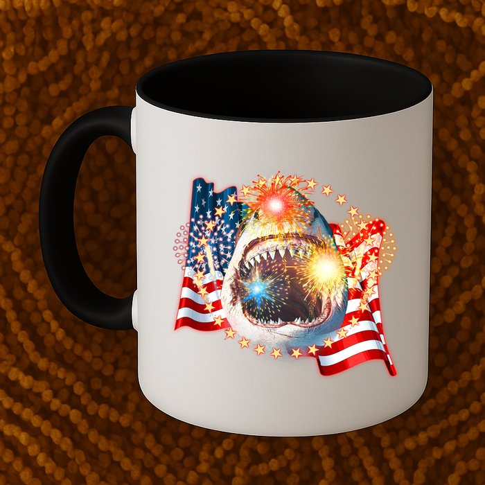 Fourth 4th Of July Fireworks Shark Mug