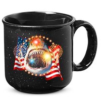 Fourth 4th Of July Fireworks Shark 15oz Campfire Ceramic Mug