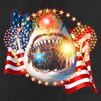 Fourth 4th Of July Fireworks Shark 15oz Campfire Ceramic Mug