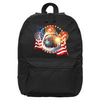 Fourth 4th Of July Fireworks Shark 16 in Basic Backpack